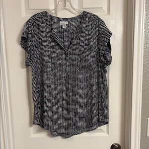 Women's Navy and White Checkered Top